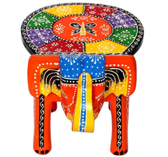 wooden Natural Colour Elephant Stool In 8 Inch