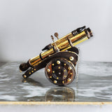 Wooden Cannon With Brass Accents