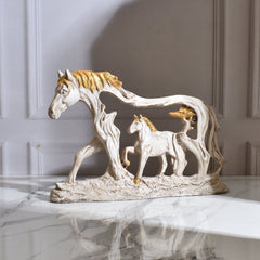 Resing Horse With Baby showpiece