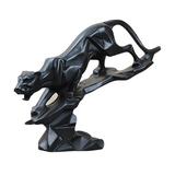 Polyresin Lion Black Statue Showpiece