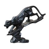 Polyresin Lion Black Statue Showpiece