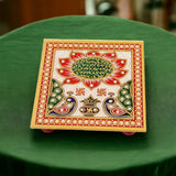 Marble Chowki With Square Design set of two pc