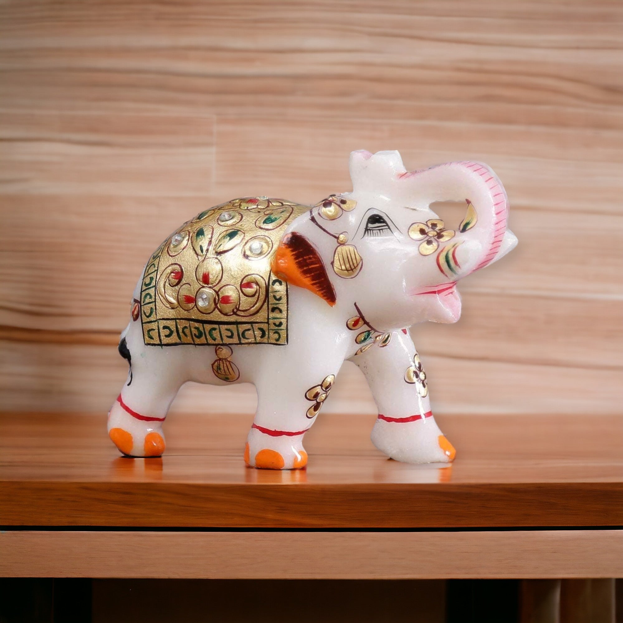 White Marble Elephant Statue Home Decor