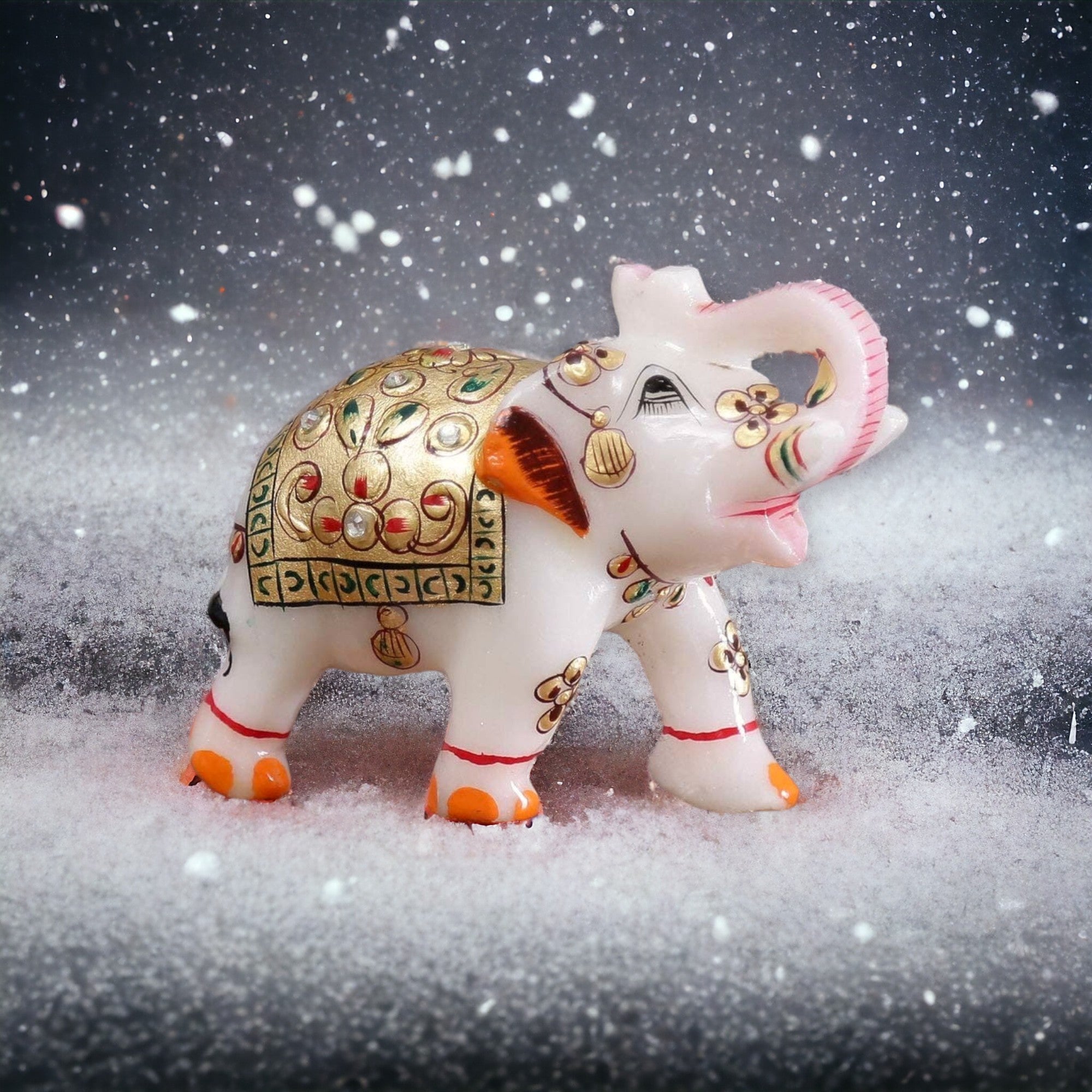 White Marble Elephant Statue Home Decor