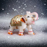 White Marble Elephant Statue Home Decor