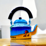 Aluminum Painted Tea Kettle Figurine Decorative