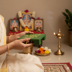 Wooden HandPainted Small 4x4 Inch Chawki Decorative Set of 5 Pc