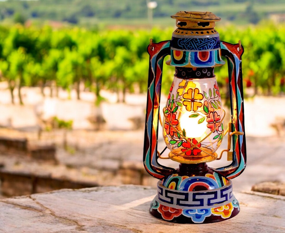 Beautiful Traditional Painting Hanging Lalten/lantern with electronic holder