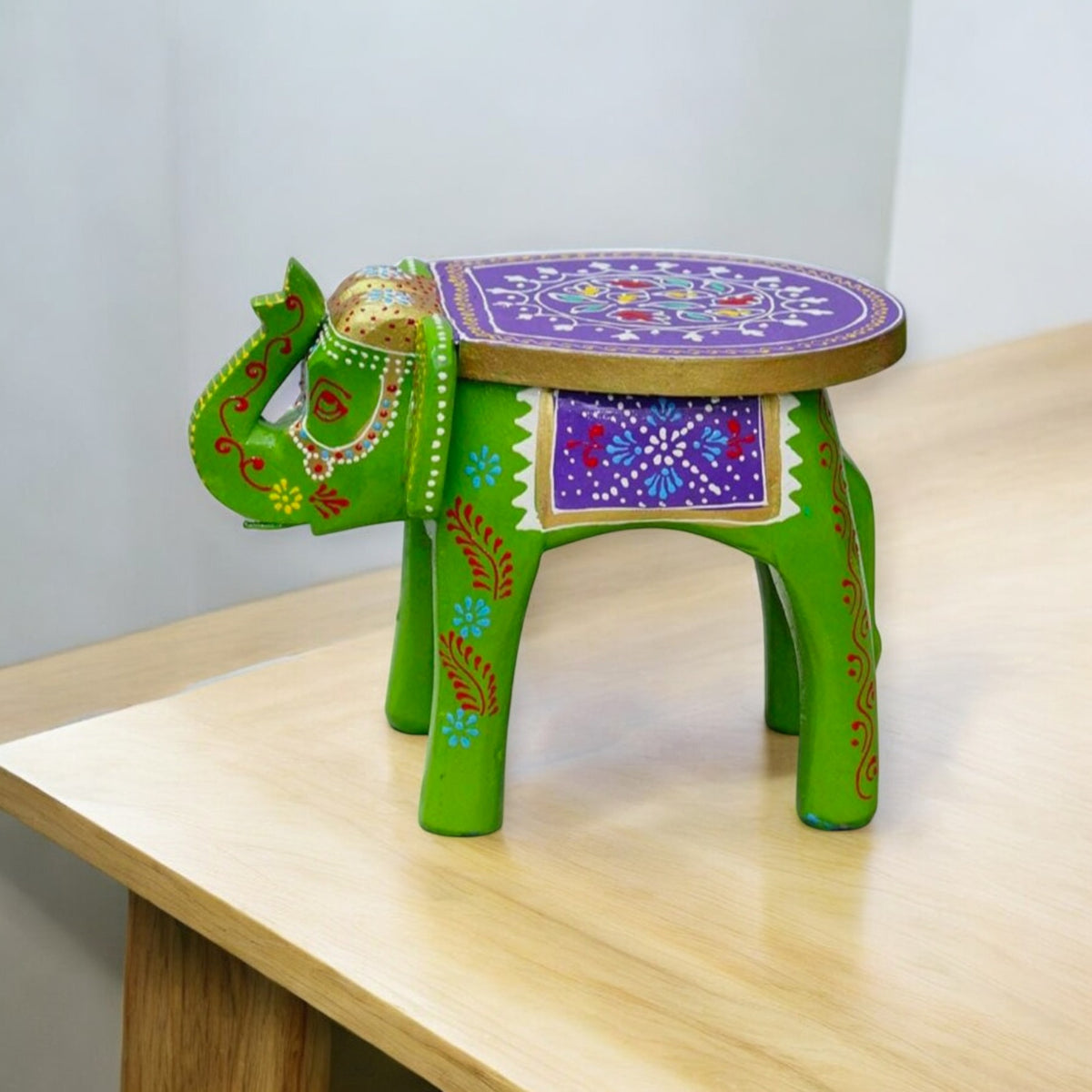 Wooden Elephant Stool Side Table For Gifts