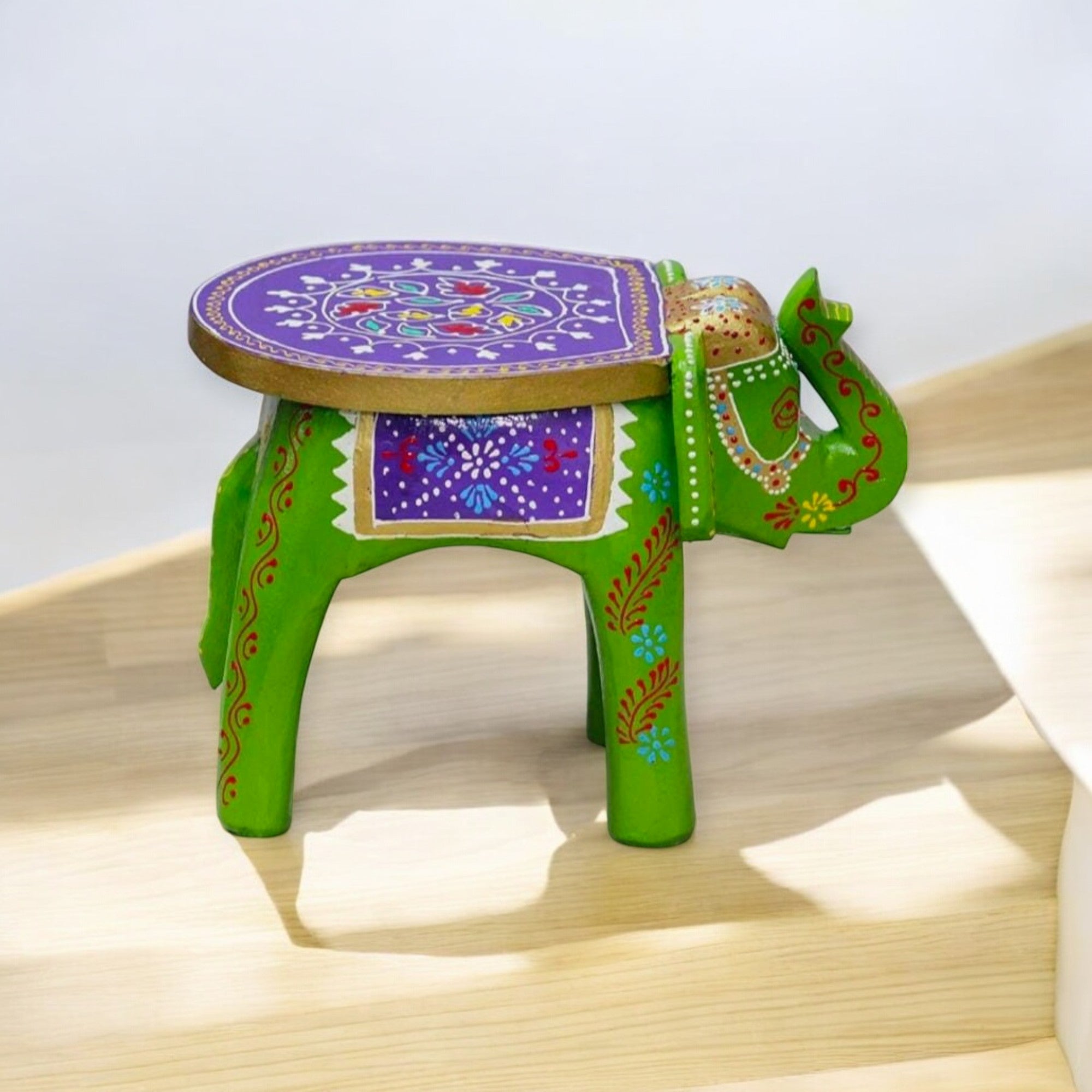 Wooden Elephant Stool Side Table For Gifts