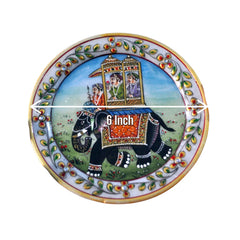 Marbel Round Elephant Plate With Stand