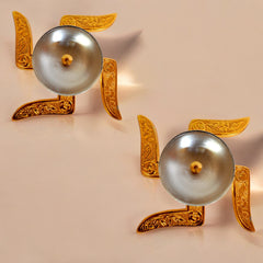 Brass Swastik Diya with Velvet Box