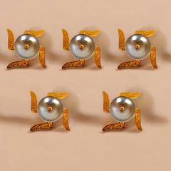 Brass Swastik Diya with Velvet Box