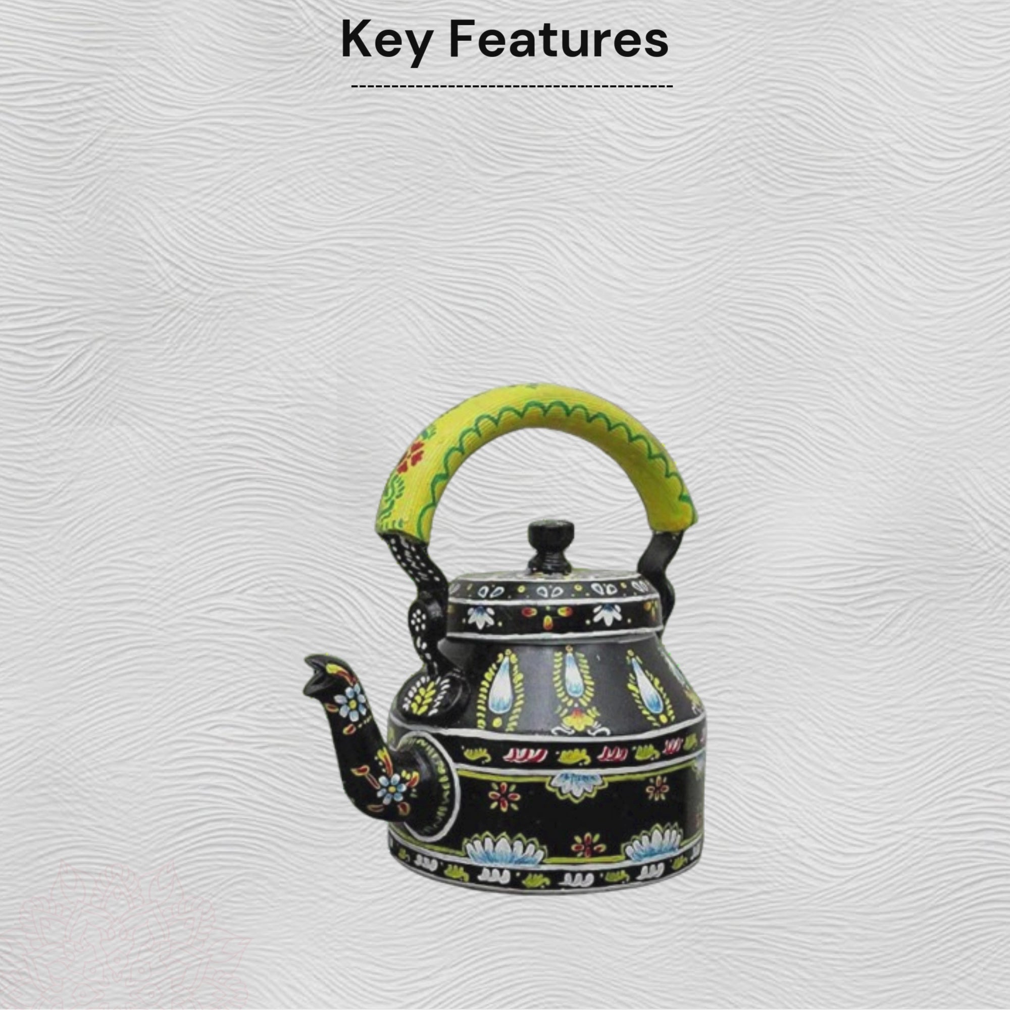 Aluminum Painted Tea Kettle Figurine Decorative