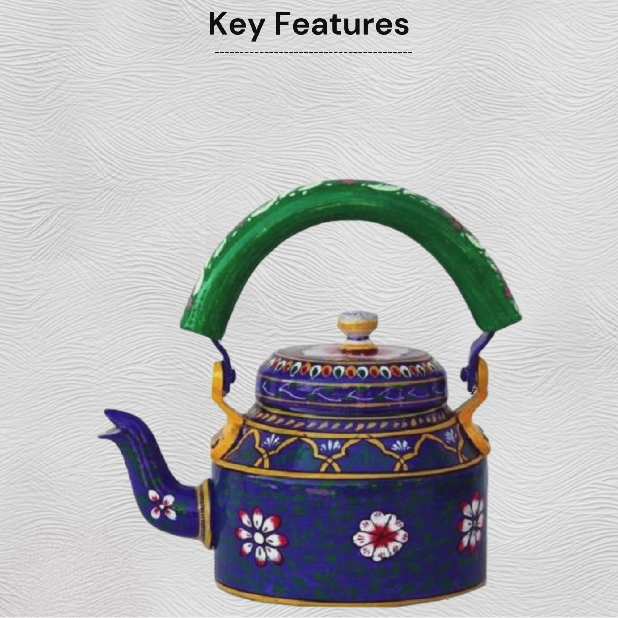 Aluminum Painted Tea Kettle Figurine Decorative