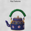 Aluminum Painted Tea Kettle Figurine Decorative