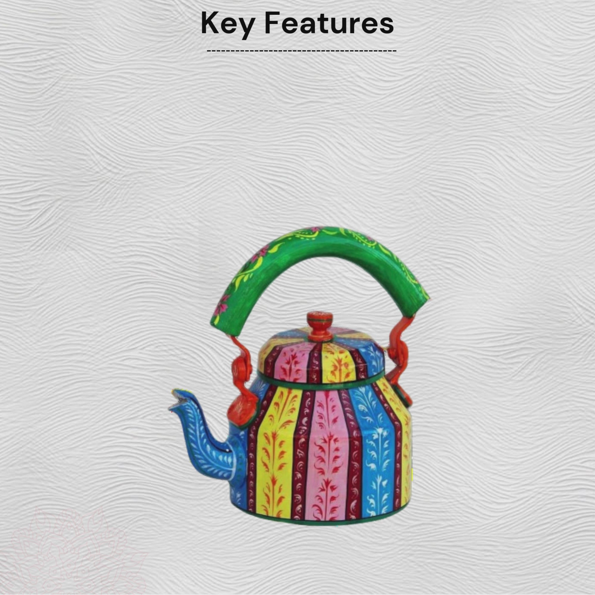Aluminum Painted Tea Kettle Figurine Decorative