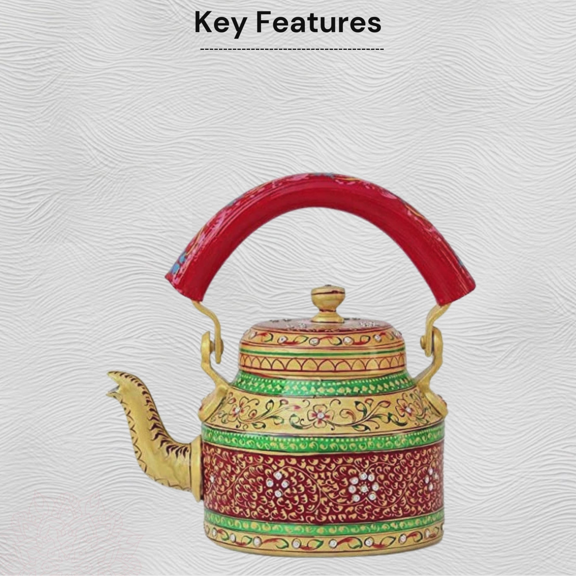 Aluminum Painted Tea Kettle Figurine Decorative
