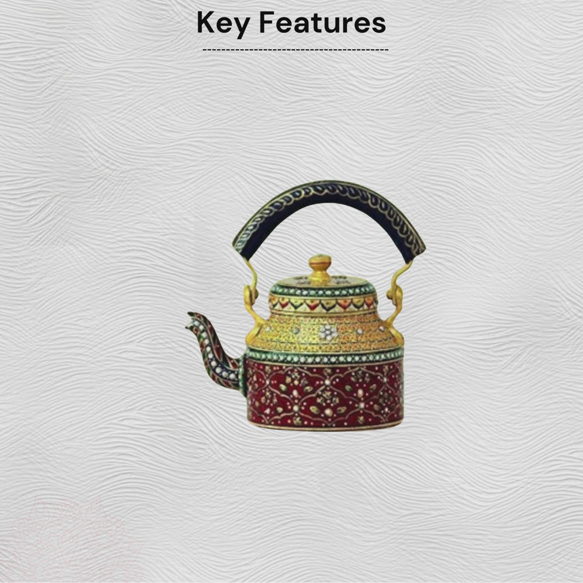 Aluminum Painted Tea Kettle Figurine Decorative