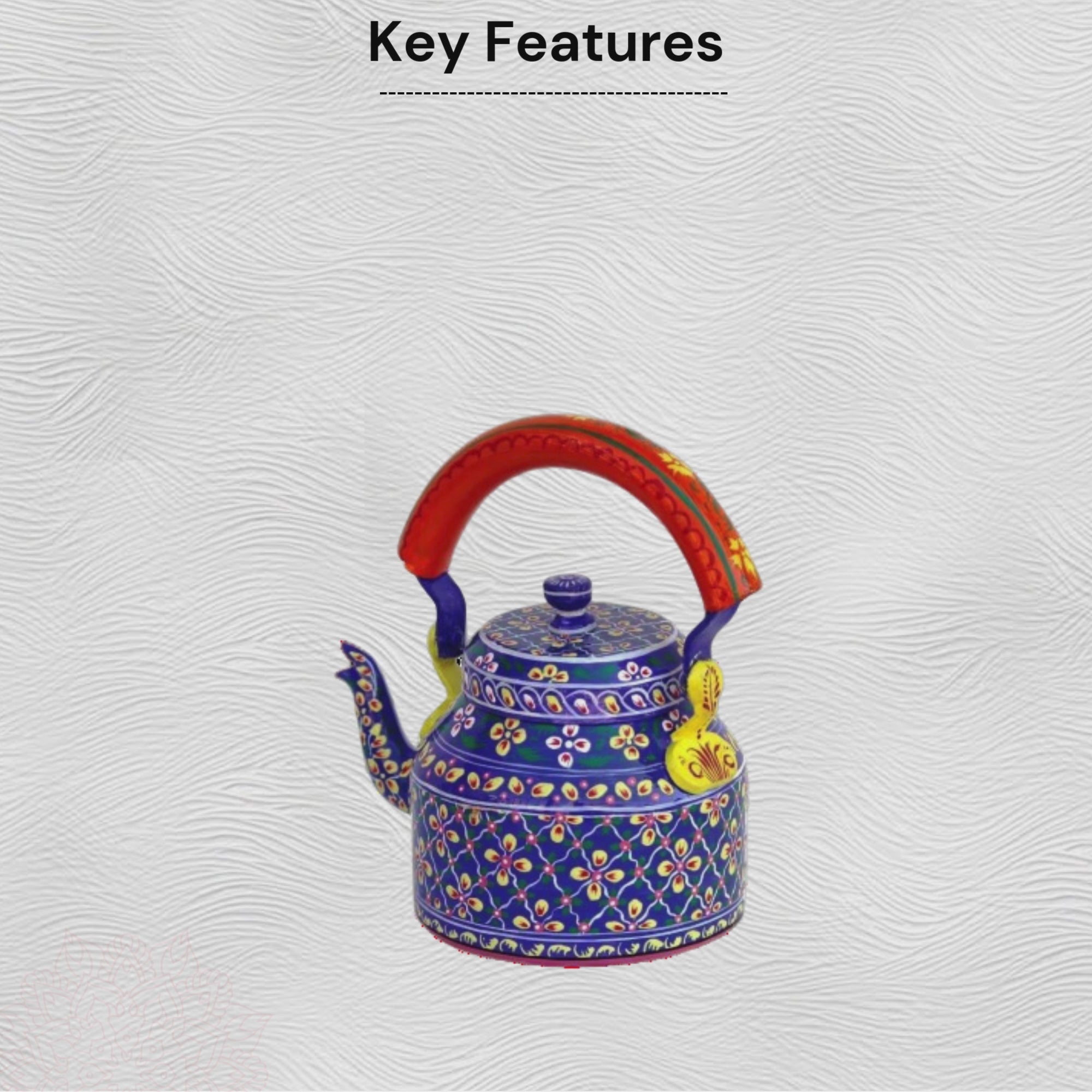 Hand Painted Floral Aluminum Tea Kettle