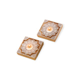 Wooden Tea Light Candle Holder Chokur Shape Set of 2