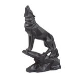 Striking Black Wolf Polyresin Sculpture Showpiece